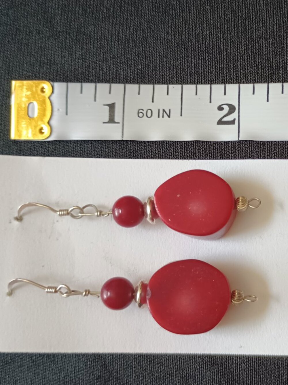 Red Coral and Sterling Silver Necklace and Earrings Set - Picture 8 of 8